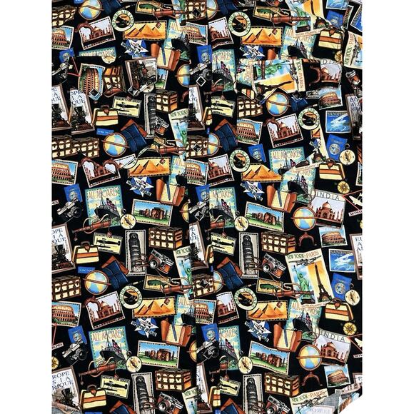 Rockmount Ranch Wear Postage Print Short Sleeve Western Button Shirt Size Small - Picture 4 of 5